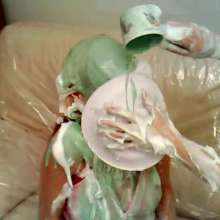 RevSlymsford: Messy Jessie and Cherry In Satin Nighties Play Messy Quiz