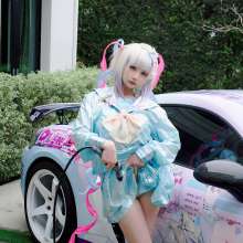 RSSRuinStreetStyle: Sexy Cosplay Girl Plays Clean Slime and Gets Soak By Washing Her Porsche