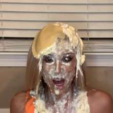 Slimed Models: Scarlett Gets a Nasty Pie in the Face