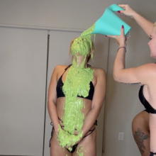 Slimed Models: Four Babes Slime Each Other With Our Gross Slime!