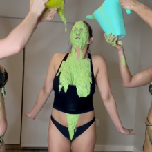 Slimed Models: Four Babes Slime Each Other With Our Gross Slime!