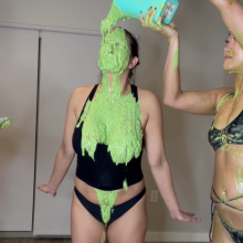 Slimed Models: Four Babes Slime Each Other With Our Gross Slime!