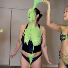 Slimed Models: Four Babes Slime Each Other With Our Gross Slime!