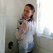 Thefetishgirl: White Blouse Shower Play