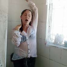Thefetishgirl: White Blouse Shower Play
