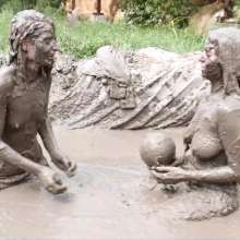 Lara_eurowam: Alida and Kimi Had Fun Getting Muddy with Their Tits- Tits1