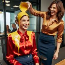Messy Irina: 'Let your lady boss have some custard day!'