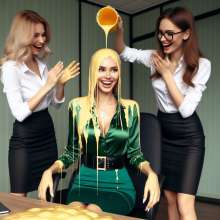 Messy Irina: 'Let your lady boss have some custard day!'
