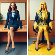 Messy Irina: 'Let your lady boss have some custard day!'