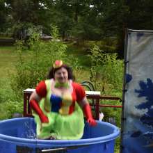 JD and Messy Andi: Spreading some positivity with a dunked clown :)