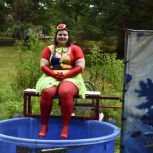 JD and Messy Andi: Spreading some positivity with a dunked clown :)