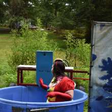 JD and Messy Andi: Spreading some positivity with a dunked clown :)
