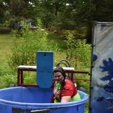 JD and Messy Andi: Spreading some positivity with a dunked clown :)