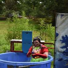 JD and Messy Andi: Spreading some positivity with a dunked clown :)