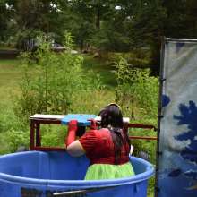JD and Messy Andi: Spreading some positivity with a dunked clown :)
