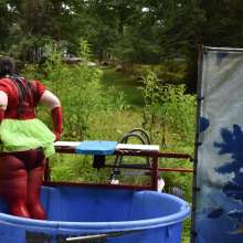JD and Messy Andi: Spreading some positivity with a dunked clown :)