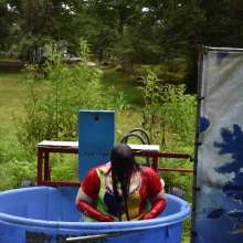 JD and Messy Andi: Spreading some positivity with a dunked clown :)