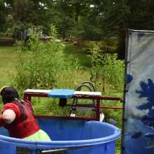 JD and Messy Andi: Spreading some positivity with a dunked clown :)
