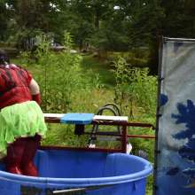 JD and Messy Andi: Spreading some positivity with a dunked clown :)