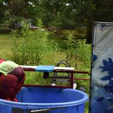 JD and Messy Andi: Spreading some positivity with a dunked clown :)