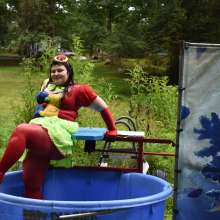 JD and Messy Andi: Spreading some positivity with a dunked clown :)