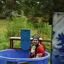 JD and Messy Andi: Spreading some positivity with a dunked clown :)