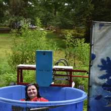 JD and Messy Andi: Spreading some positivity with a dunked clown :)
