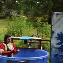 JD and Messy Andi: Spreading some positivity with a dunked clown :)