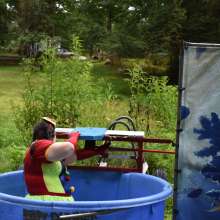JD and Messy Andi: Spreading some positivity with a dunked clown :)