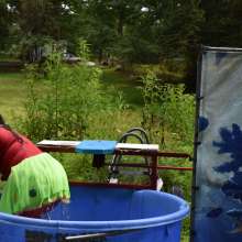 JD and Messy Andi: Spreading some positivity with a dunked clown :)