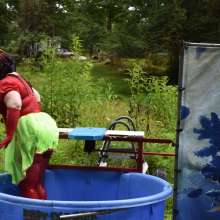 JD and Messy Andi: Spreading some positivity with a dunked clown :)
