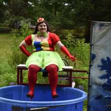 JD and Messy Andi: Spreading some positivity with a dunked clown :)