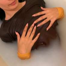 Wet_look_elena: Dasha in a Milk Bath