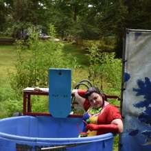 JD and Messy Andi: Spreading some positivity with a dunked clown :)