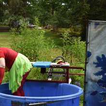 JD and Messy Andi: Spreading some positivity with a dunked clown :)