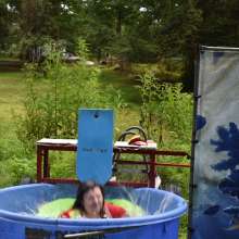 JD and Messy Andi: Spreading some positivity with a dunked clown :)