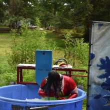 JD and Messy Andi: Spreading some positivity with a dunked clown :)