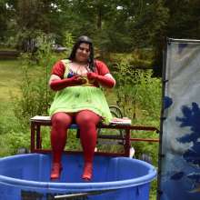 JD and Messy Andi: Spreading some positivity with a dunked clown :)
