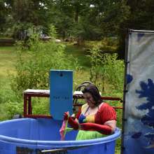 JD and Messy Andi: Spreading some positivity with a dunked clown :)