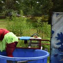 JD and Messy Andi: Spreading some positivity with a dunked clown :)