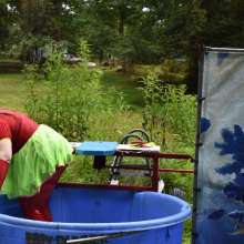 JD and Messy Andi: Spreading some positivity with a dunked clown :)