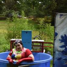 JD and Messy Andi: Spreading some positivity with a dunked clown :)