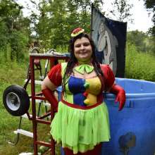 JD and Messy Andi: Spreading some positivity with a dunked clown :)