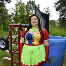 JD and Messy Andi: Spreading some positivity with a dunked clown :)