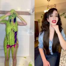 Slimed Models: Larae Reacts to Her First Slime (Then Gets Slimed Again)