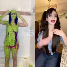 Slimed Models: Larae Reacts to Her First Slime (Then Gets Slimed Again)