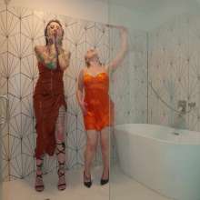 WetlookFashion: Lexie and Mandi Fully-Clothed Baththub and Shower Fun