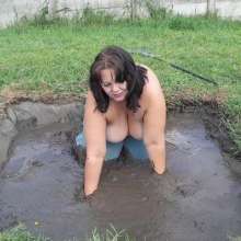 Darkabyss445: Light Blue Jeans and Topless Mud Play