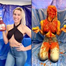 Slimed Models: Scarlett Gets Made into a Chili Cheese Dog