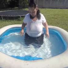 Darkabyss445: Soaking Wet Transparent White Shirt and Tights